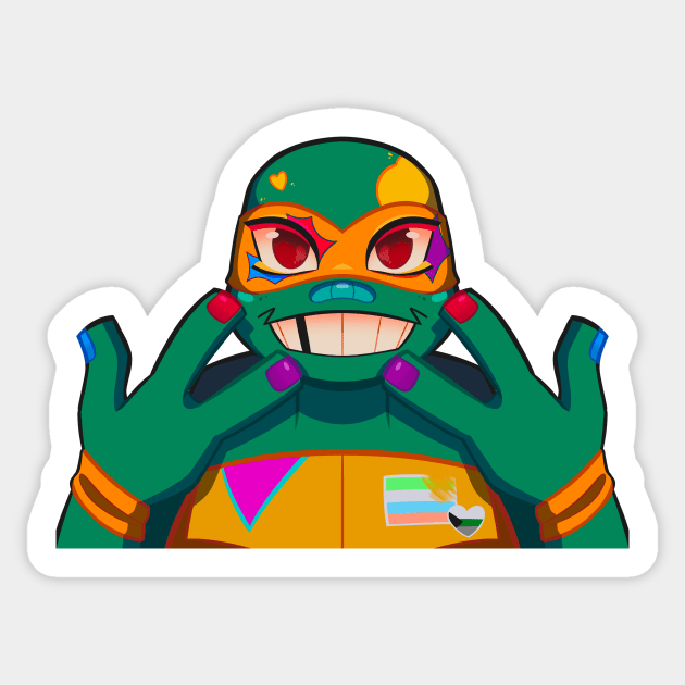 Michelangelo no BG Sticker by angelicneonanime